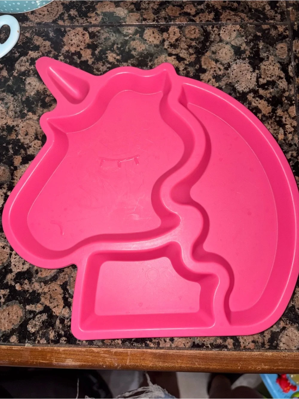 Pink Unicorn Silicone Kids Plate - Sectioned Snack Tray